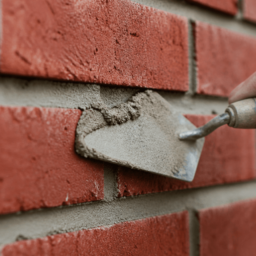 Skilled mason applying fresh mortar during tuckpointing in Toronto